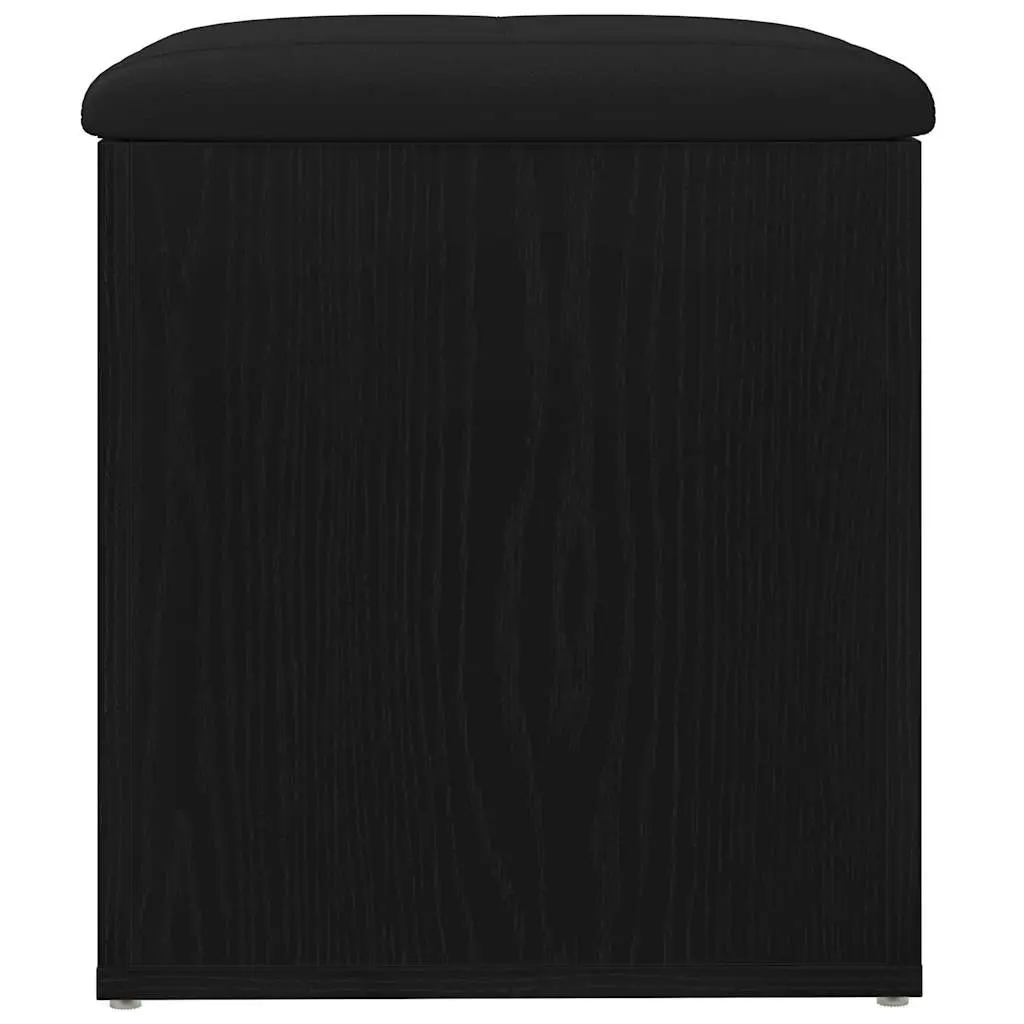 Storage Bench Black Oak Modern Living Room Furniture Engineered Wood Hallway