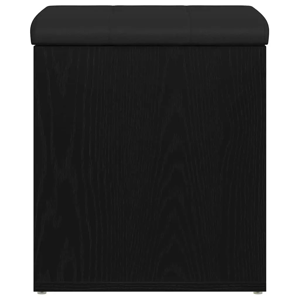 Storage Bench Black Oak Modern Living Room Furniture Engineered Wood Hallway