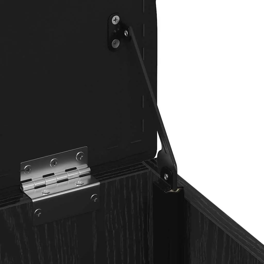 Storage Bench Black Oak Modern Living Room Furniture Engineered Wood Hallway