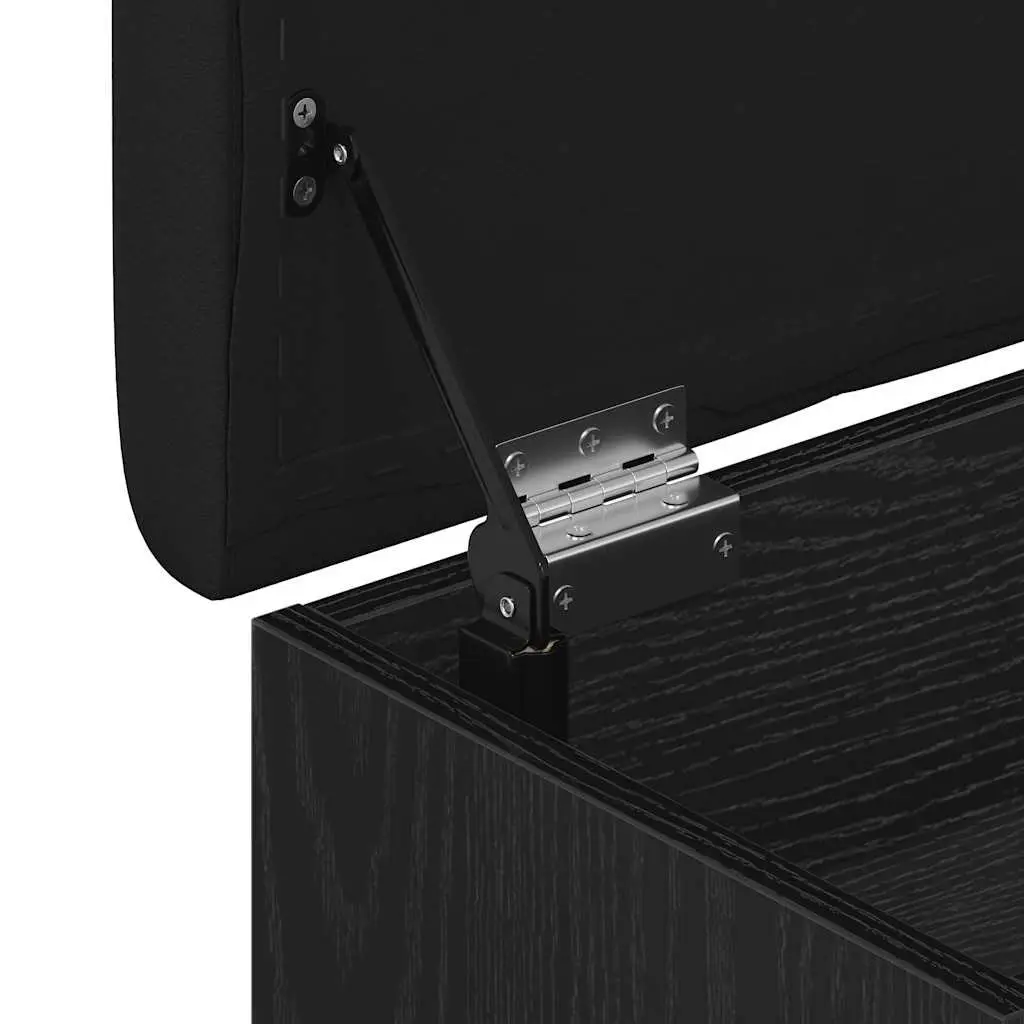 Storage Bench Black Oak 102x42x45cm Modern Engineered Wood Spacious Storage Compartment
