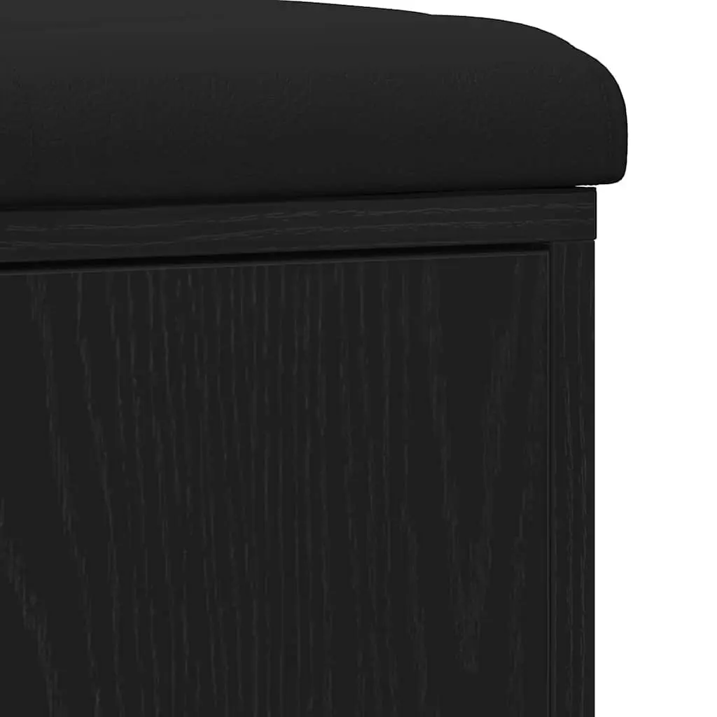 Storage Bench Black Oak 102 x 32 x 50 cm Engineered Wood Integrated Storage Compartment