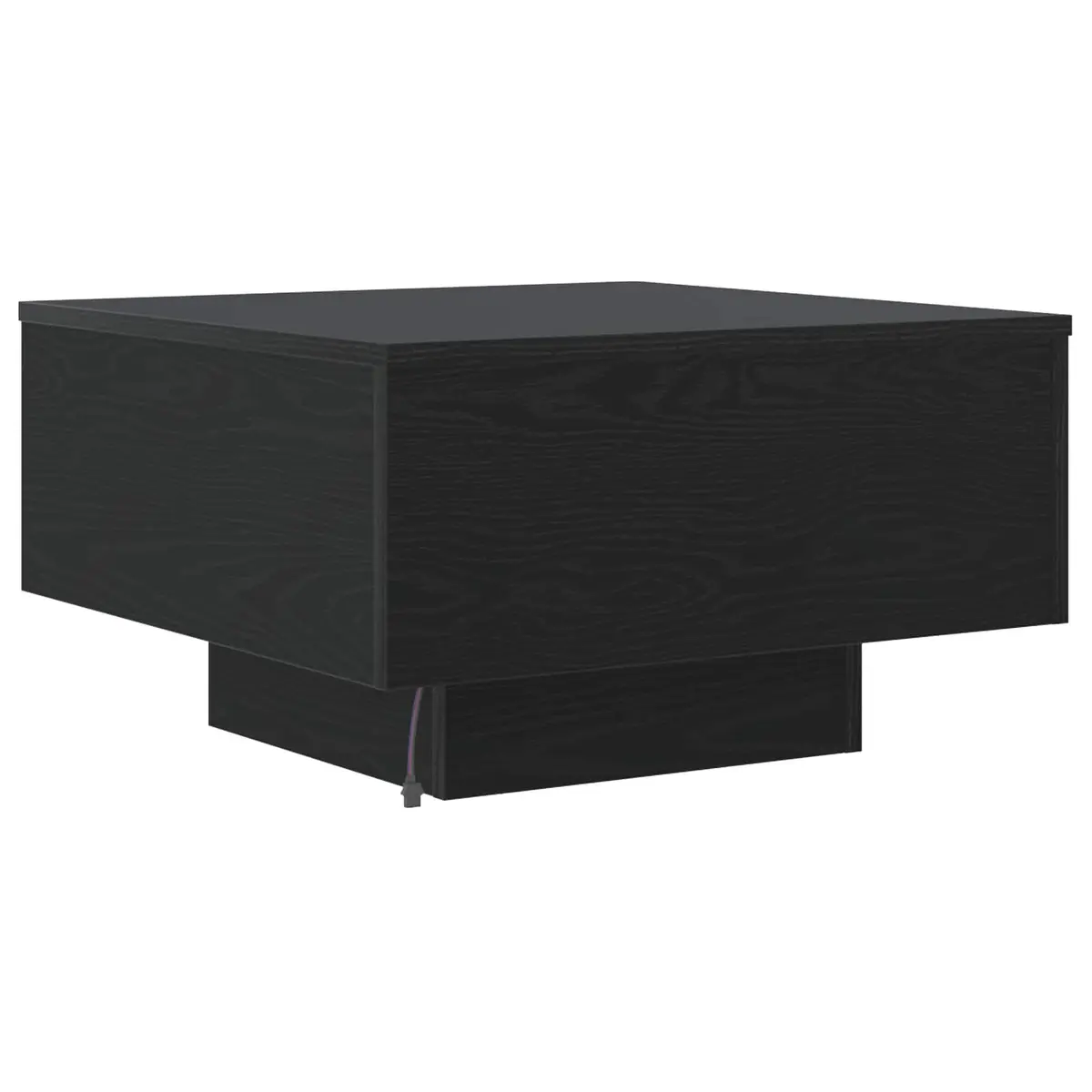 Coffee Table Black Oak Modern LED Lights 55x55x31cm Engineered Wood Accent