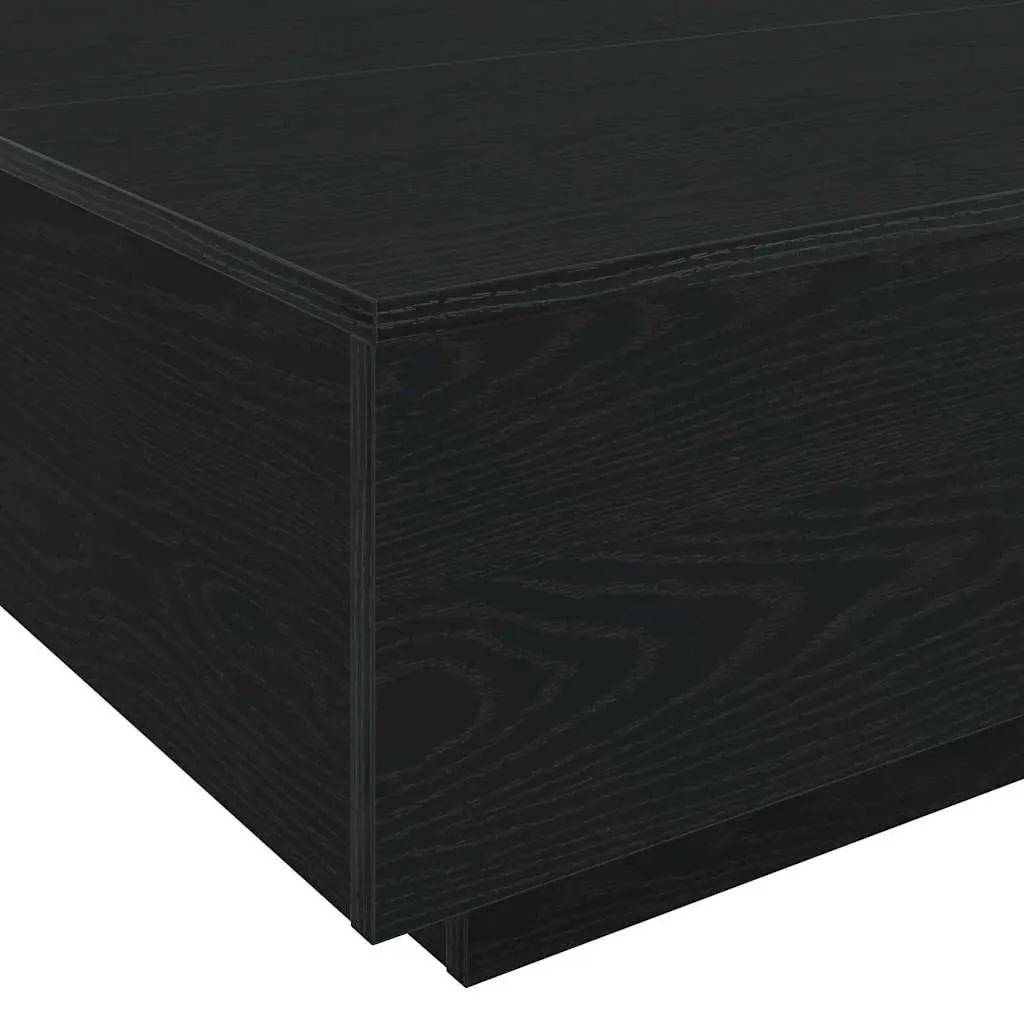 Coffee Table Black Oak 85x55x31cm LED Lights Modern Engineered Wood Accent