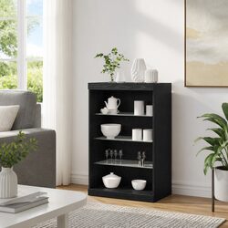Compact LED Sideboard with Glass Shelving