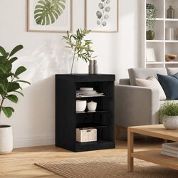 Concise Black Oak LED Sideboard with RGB Lighting