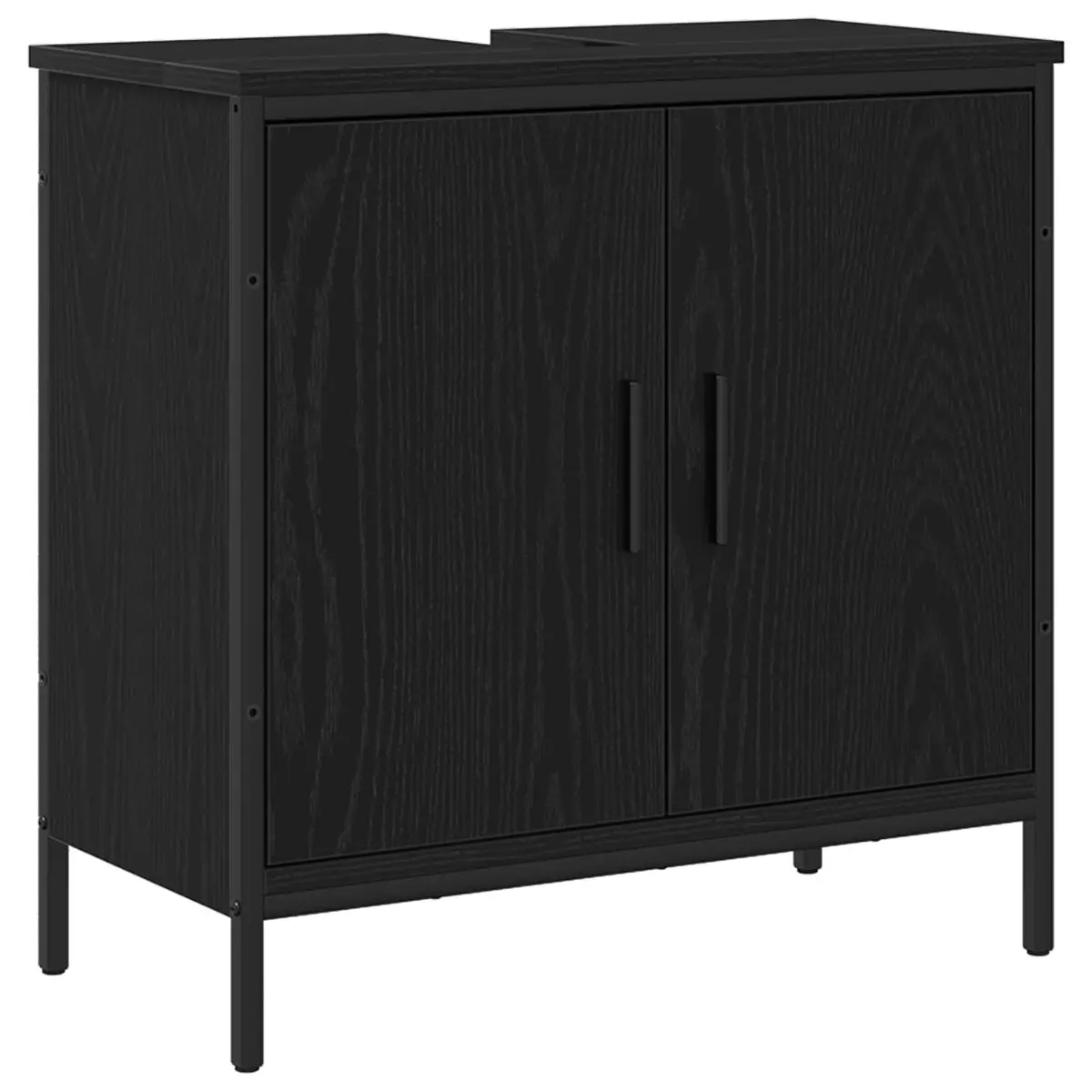 Bathroom Vanity Unit Black 60x30x60cm Wall-Mounted Storage Cabinet