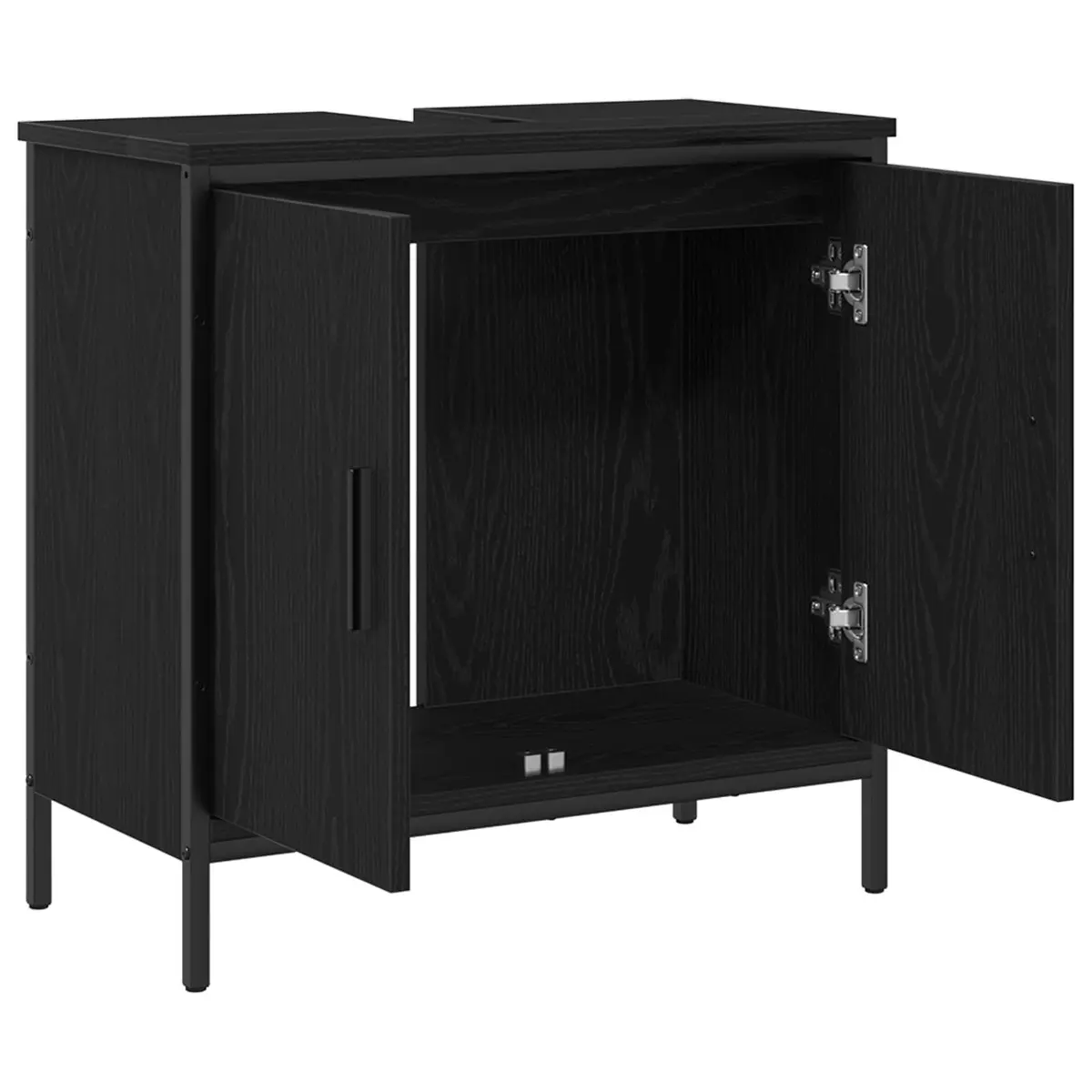 Bathroom Vanity Unit Black 60x30x60cm Wall-Mounted Storage Cabinet