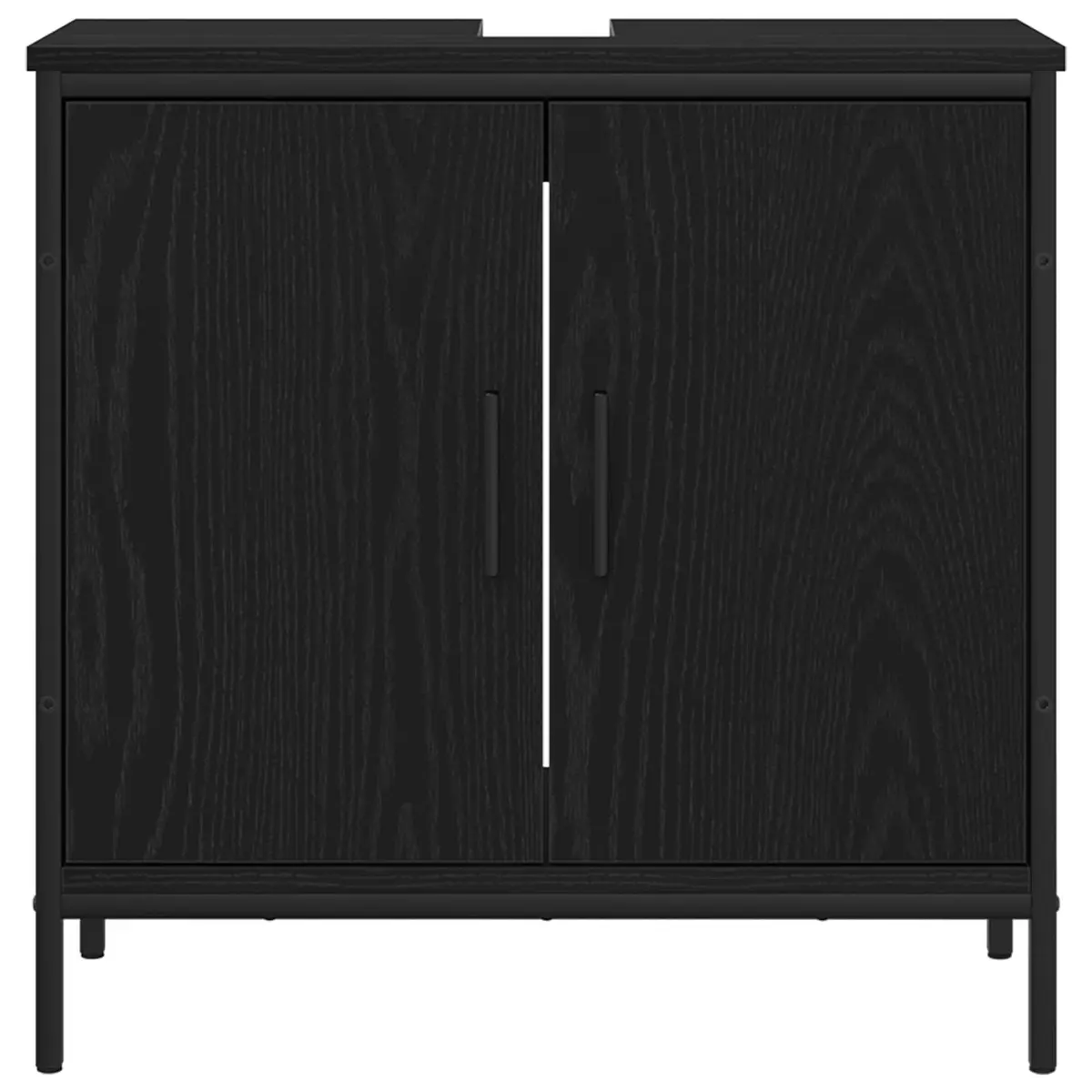 Bathroom Vanity Unit Black 60x30x60cm Wall-Mounted Storage Cabinet