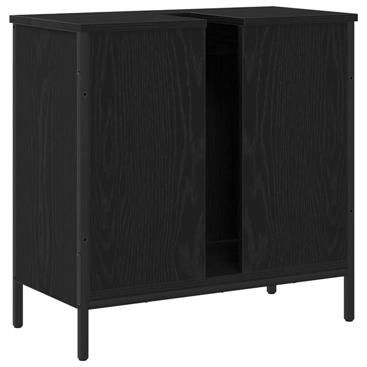 Bathroom Vanity Unit Black 60x30x60cm Wall-Mounted Storage Cabinet