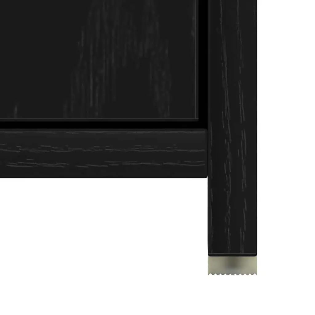 Bathroom Cabinet Black Oak Engineered Wood Tall Organizer Storage Cupboard