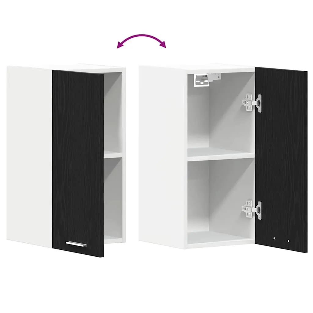 Hanging Cabinet Black 30W x 31D x 60H cm Wall-Mounted Storage Engineered Wood