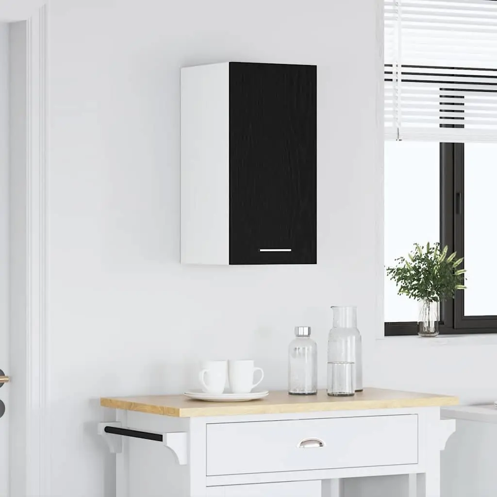 Hanging Cabinet Black 30W x 31D x 60H cm Wall-Mounted Storage Engineered Wood