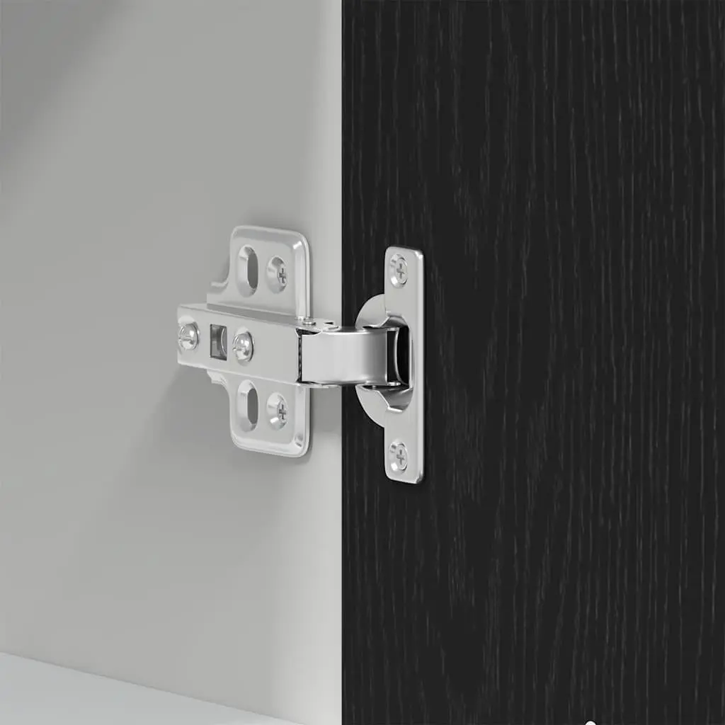Hanging Cabinet Black 30W x 31D x 60H cm Wall-Mounted Storage Engineered Wood