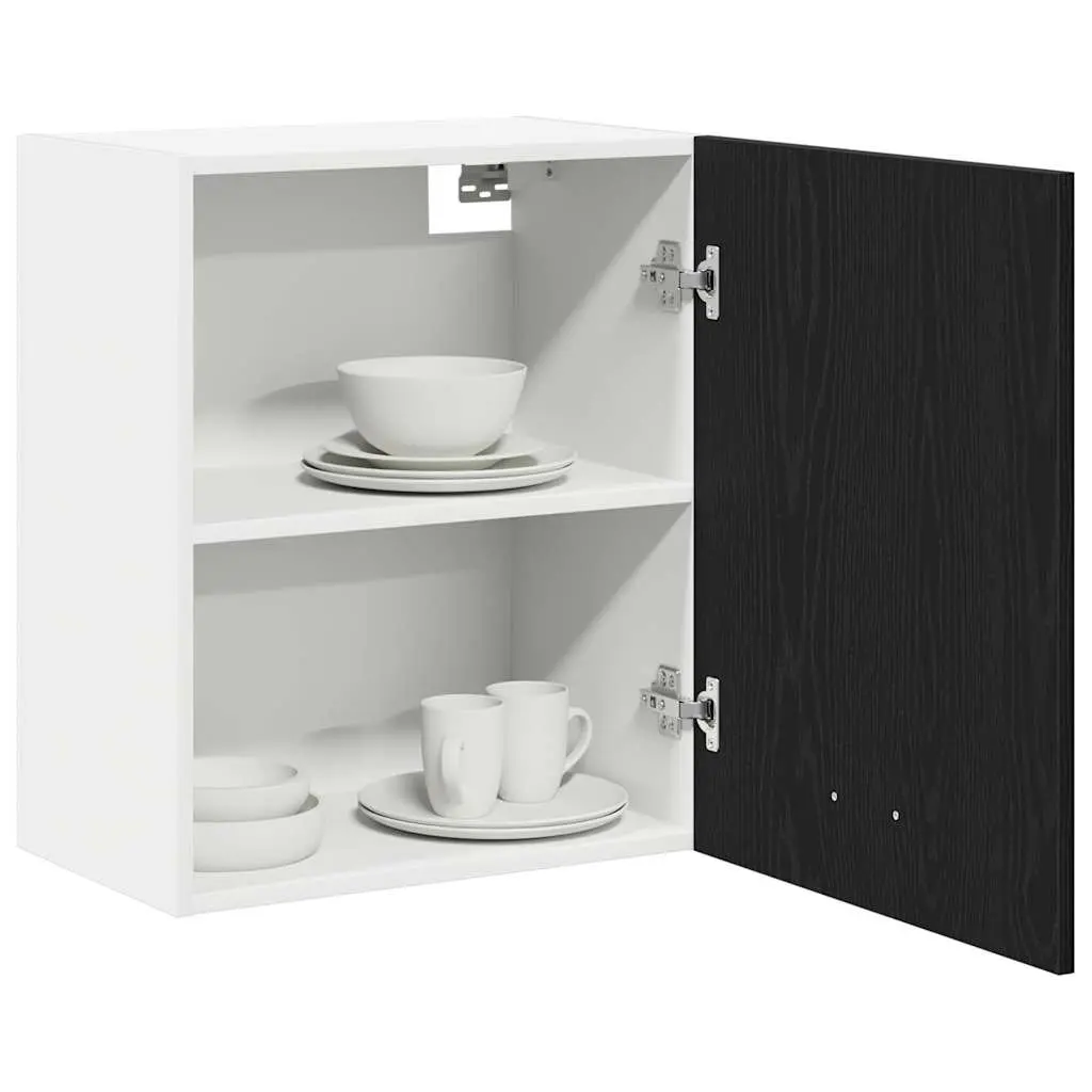Hanging Cabinet Black Oak 50 x 31 x 60 cm Engineered Wood Modern Kitchen Storage