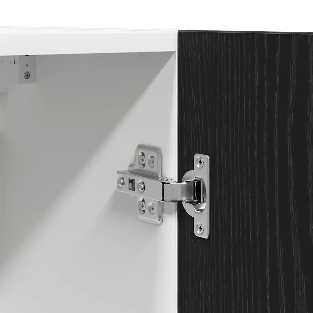 Hanging Cabinet Black Oak 50 x 31 x 60 cm Engineered Wood Modern Kitchen Storage