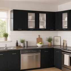 Confidently Organized with a Black Oak Hanging Cabinet