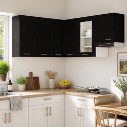 Sleek and Efficient Black Hanging Kitchen Cabinet