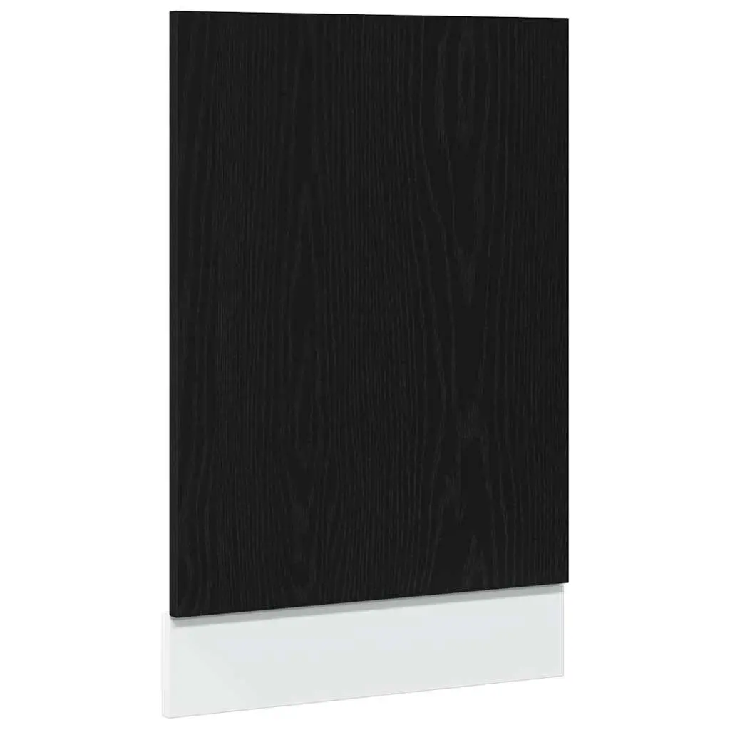 Dishwasher Front Panel Engineered Wood Black Oak 45x1.5x67cm Moisture Resistant Kitchen Appliance Cover