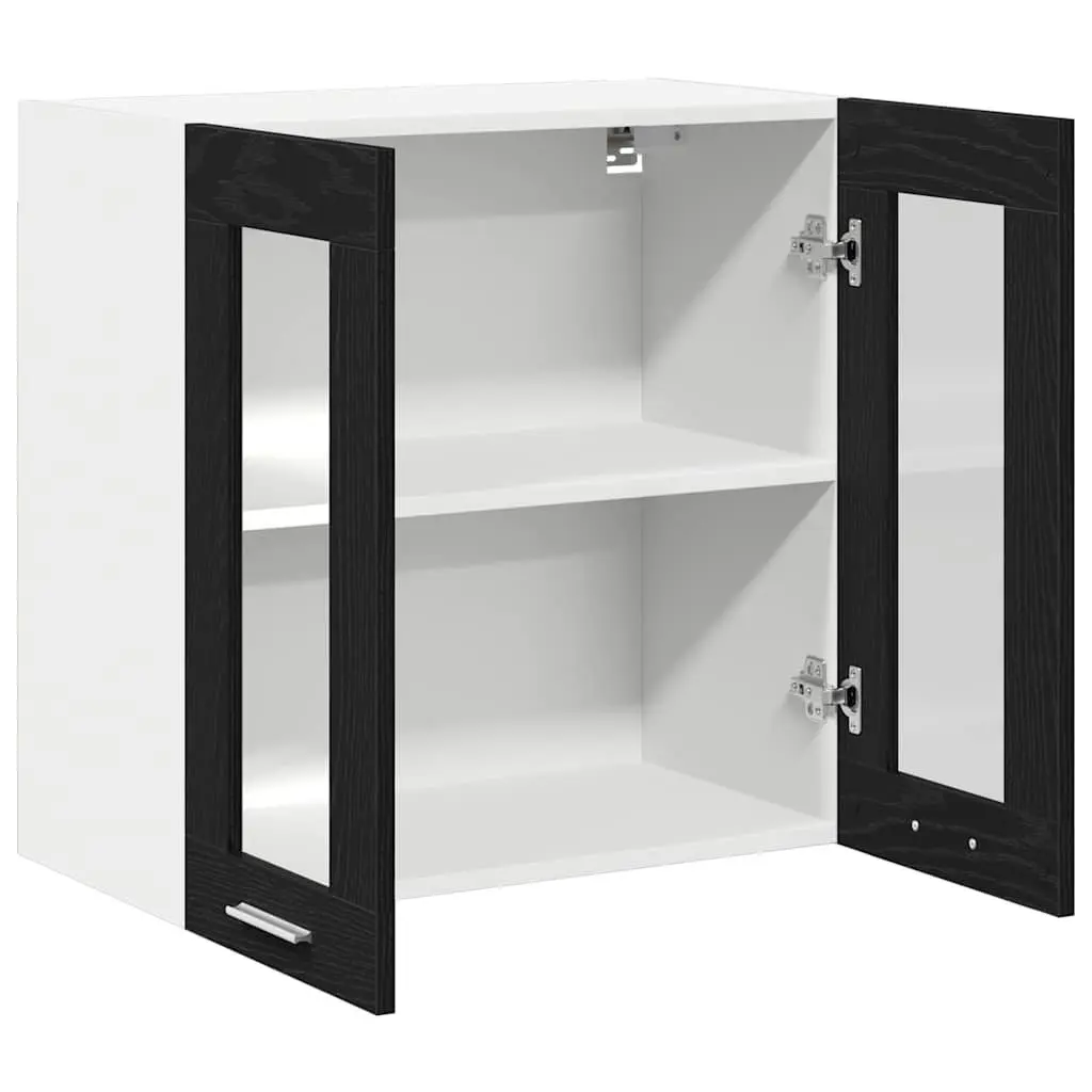 Hanging Cabinet Black Oak Engineered Wood 60x31x60cm Organiser Spacious Interior
