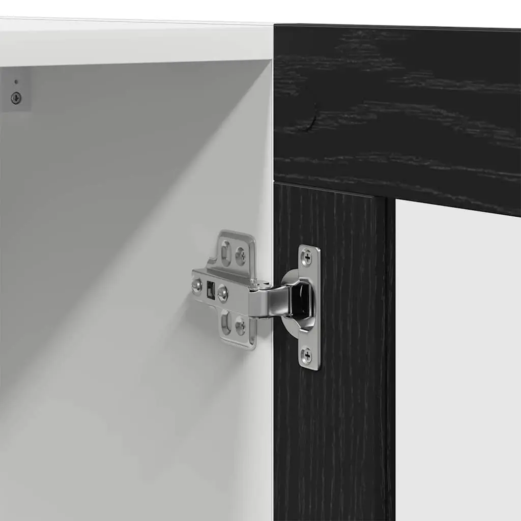 Hanging Cabinet Black Oak Engineered Wood 60x31x60cm Organiser Spacious Interior