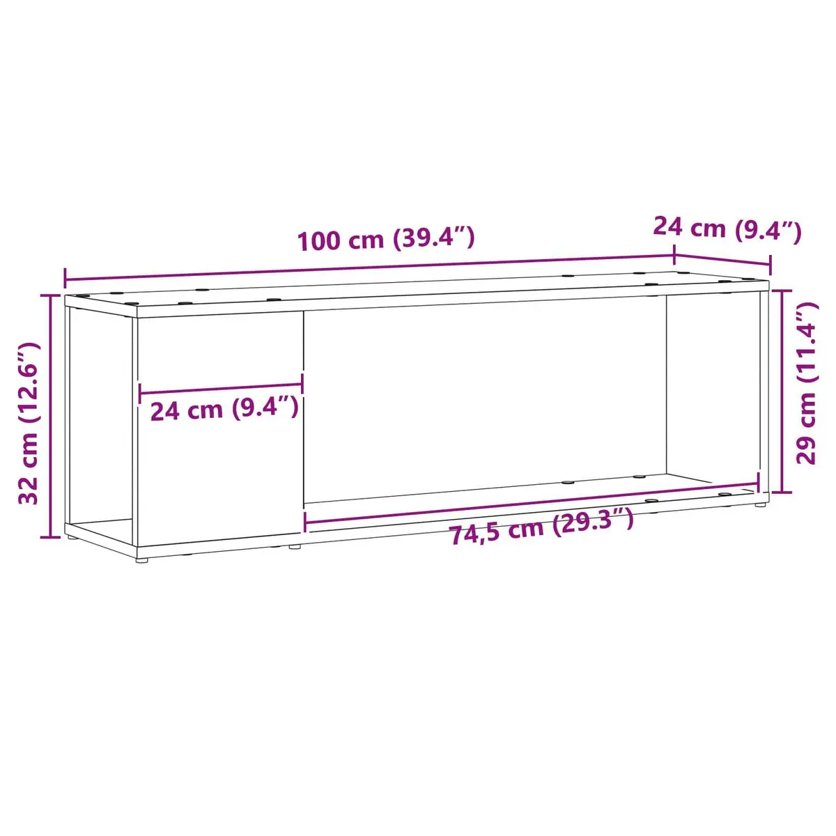 Wall-Mounted TV Cabinet Set Black Storage Shelves Living Room Entertainment Unit