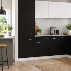 Kitchen Cabinet Hanging Storage Black Oak 30 x 46 x 81.5 cm Modern Design