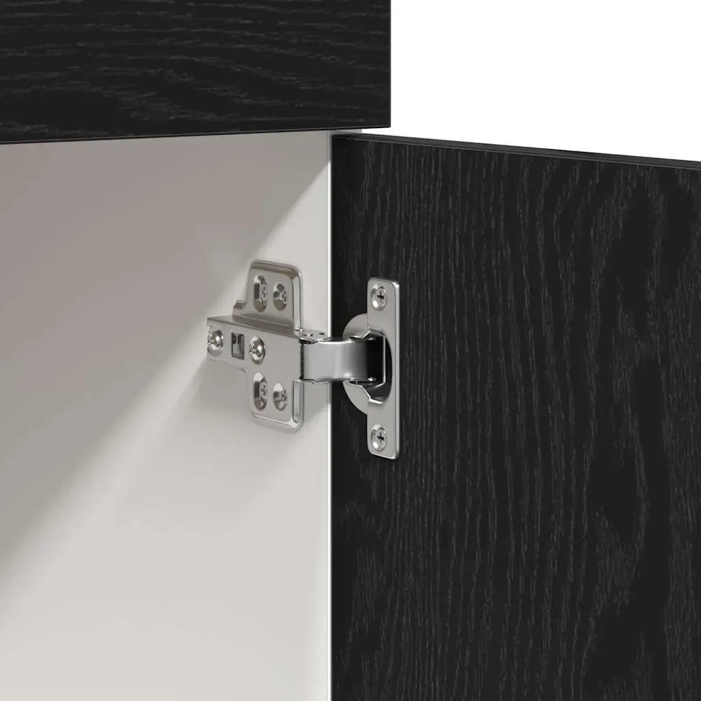 Hanging Cabinet Black 80 x 31 x 81.5 cm Modern Kitchen Storage Engineered Wood