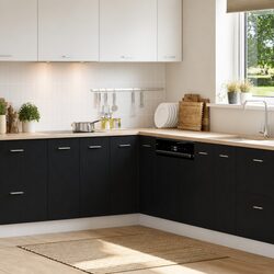 Smart Storage Solution: Black Oak Hanging Kitchen Cabinet