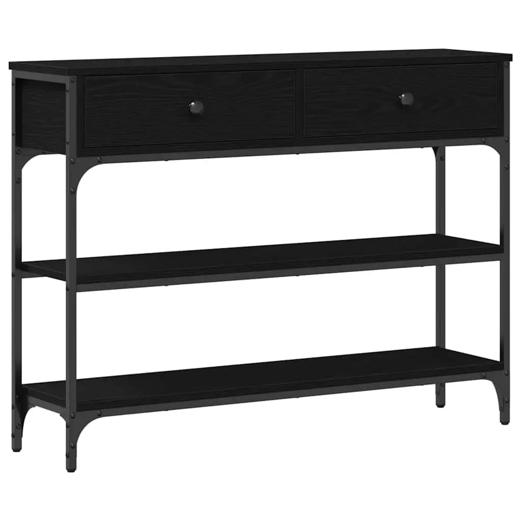 Console Table End Table Black Industrial Design Engineered Wood Steel Frame