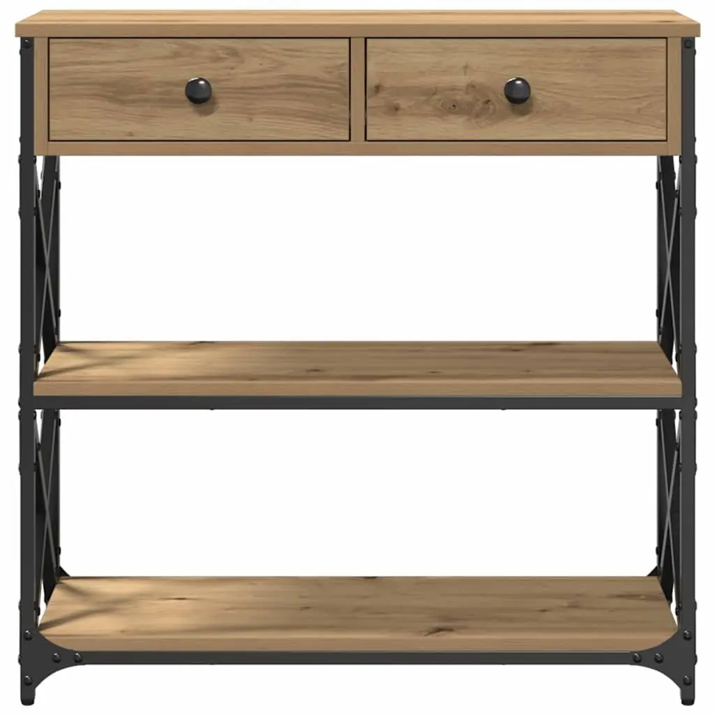 Rustic Wooden End Table Brown Storage Accent Side Table