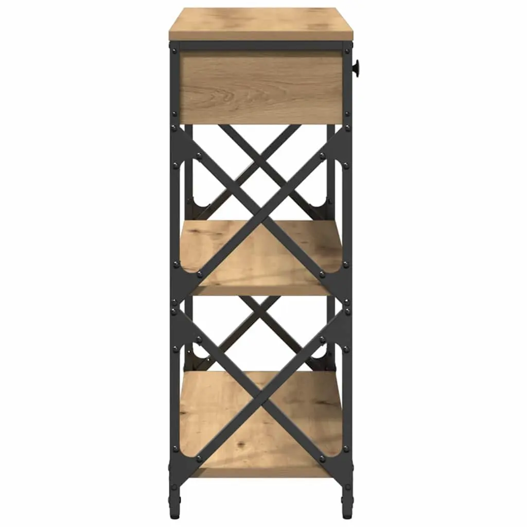 Rustic Wooden End Table Brown Storage Accent Side Table