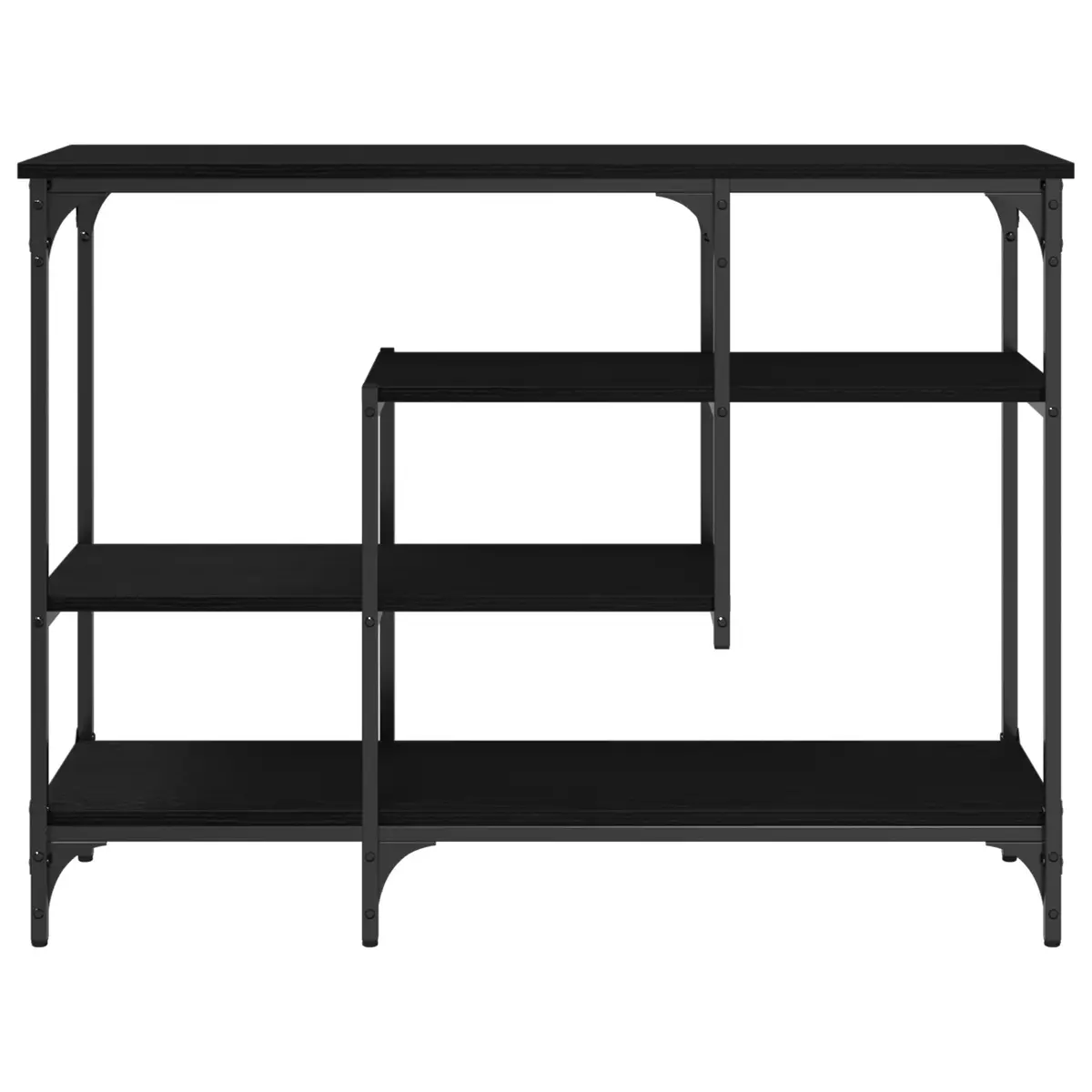 Console Table Black 100x35x75cm Industrial Style with Shelf