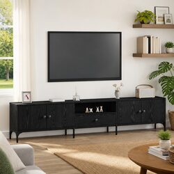 Compact Black Oak TV Cabinet - Sleek and Functional