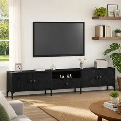 Compact Black Oak TV Cabinet - Sleek and Functional