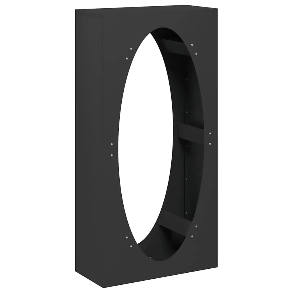 Firewood Rack Black 50x23x100 cm Log Holder Storage Stand Fireplace Wood Store