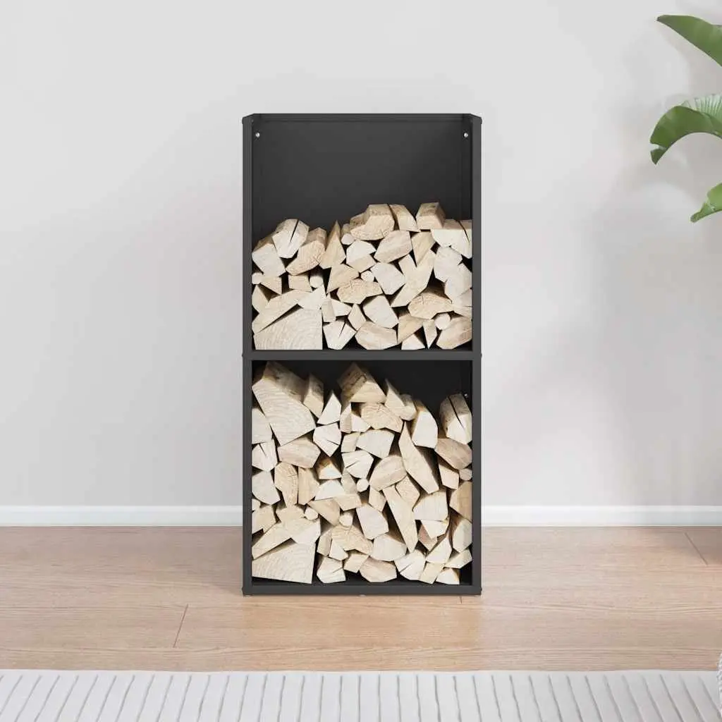 Firewood Rack Black 40x30x80 cm Cold-rolled Steel Log Storage Holder