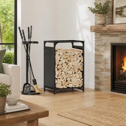 Compact Firewood Rack for Easy Log Storage