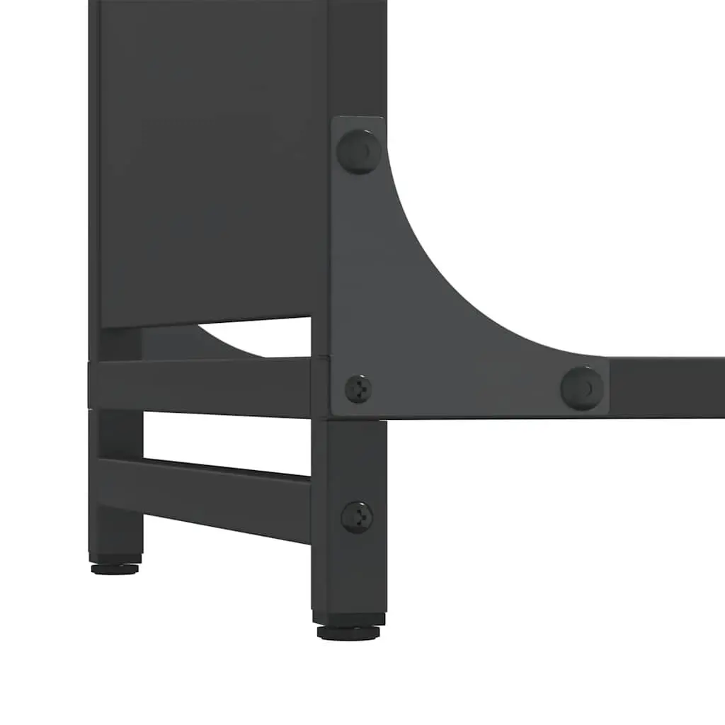 Firewood Rack Black Steel Frame Indoor Outdoor Log Storage Holder