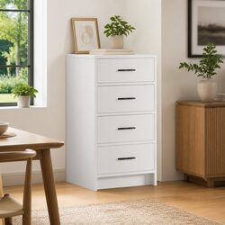 Compact White Sideboard with Drawer for Storage 40 x 41 x 75 cm