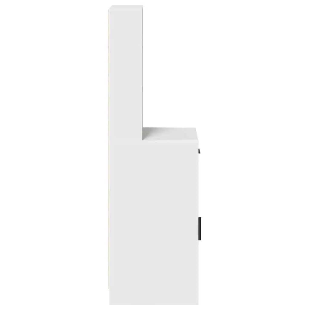 Highboard Storage Cabinet White 40 x 40.5 x 135cm Engineered Wood Hinge Doors Drawers Shelves