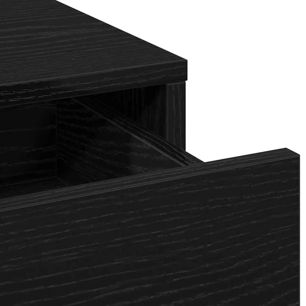 Modern Highboard Storage Cabinet Black Oak Engineered Wood Buffet Sideboard 40cm