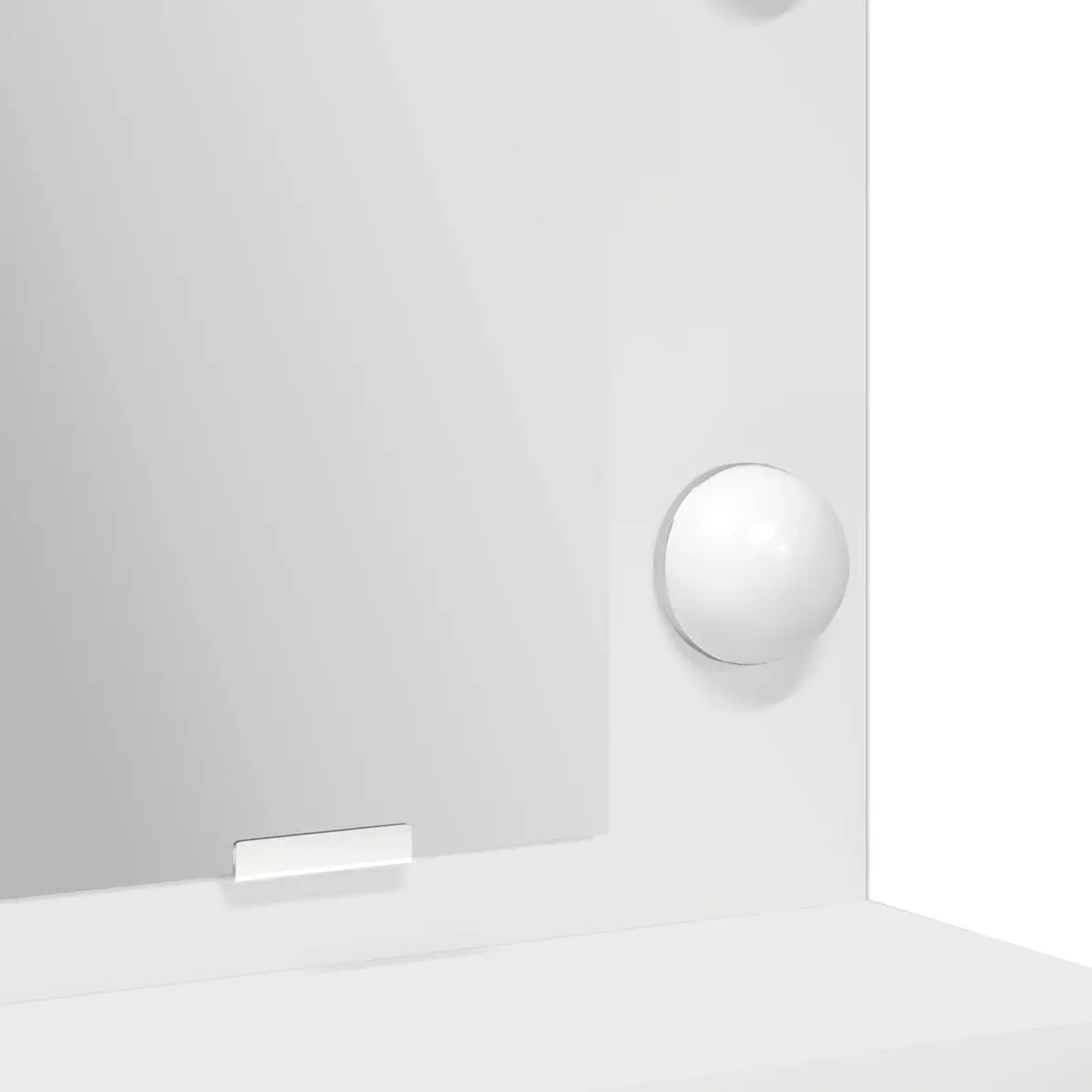 Dressing Table White 78.5 x 41 x 135 cm Integrated Mirror LED Lights Storage