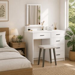 White Dressing Table: Modern Look and Solid Build