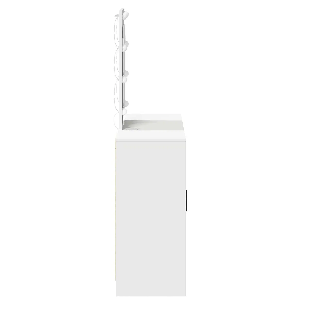 Dressing Table White 102cm Engineered Wood USB Powered LED Lights Storage Drawers