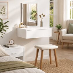 Concise and Modern White Dressing Table Design