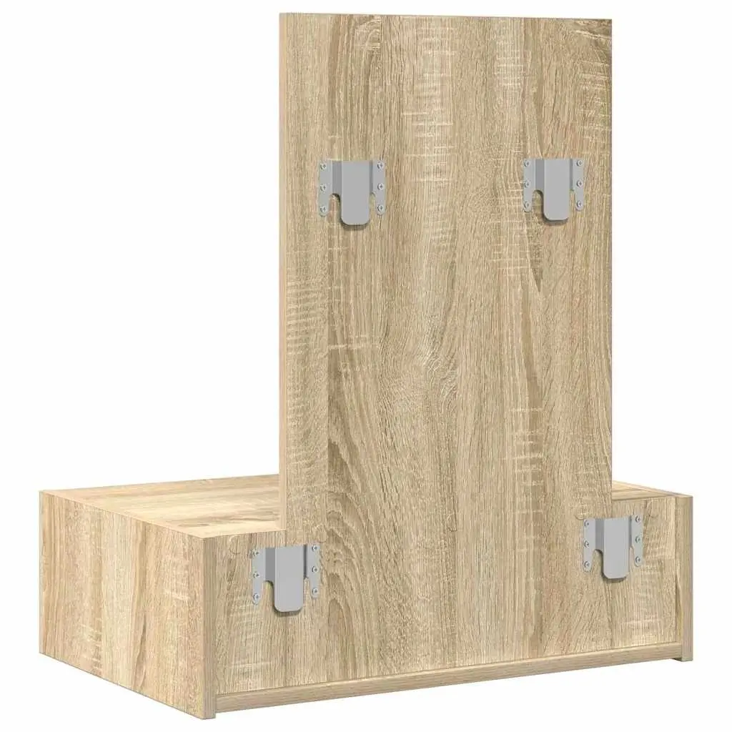 Dressing Table Brown Engineered Wood Integrated Mirror Storage 60 x 40 x 70 cm