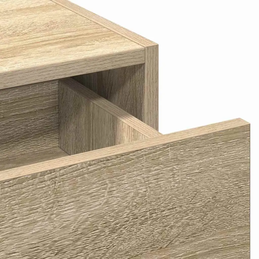 Dressing Table Brown Engineered Wood Integrated Mirror Storage 60 x 40 x 70 cm