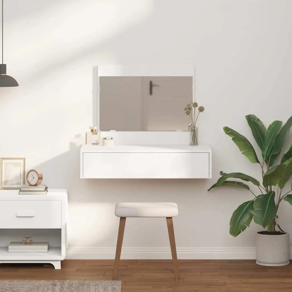 Dressing Table White 83x40x70cm Modern Storage Makeup Console
