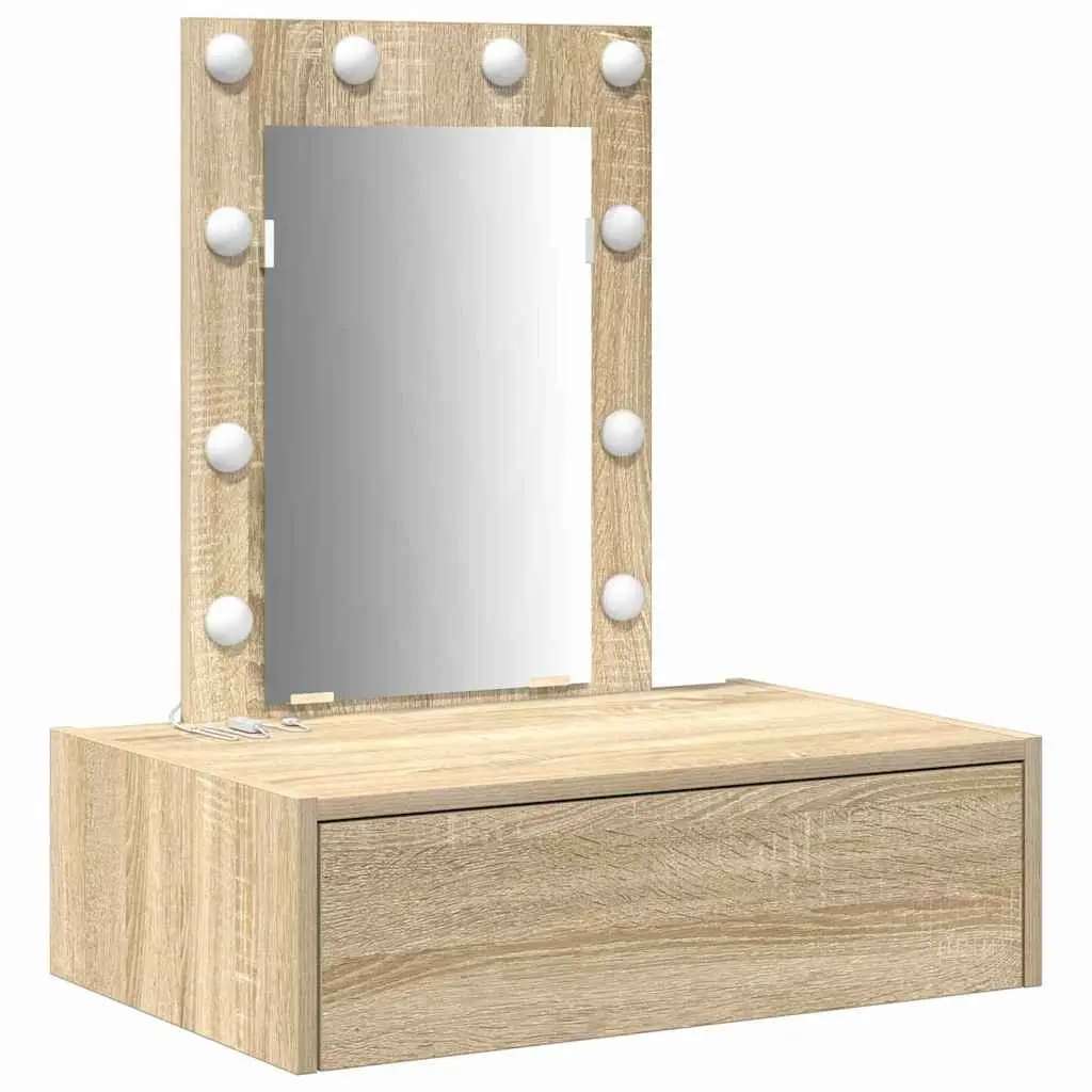 Dressing Table Bedroom Vanity Unit Brown Engineered Wood Modern Furniture