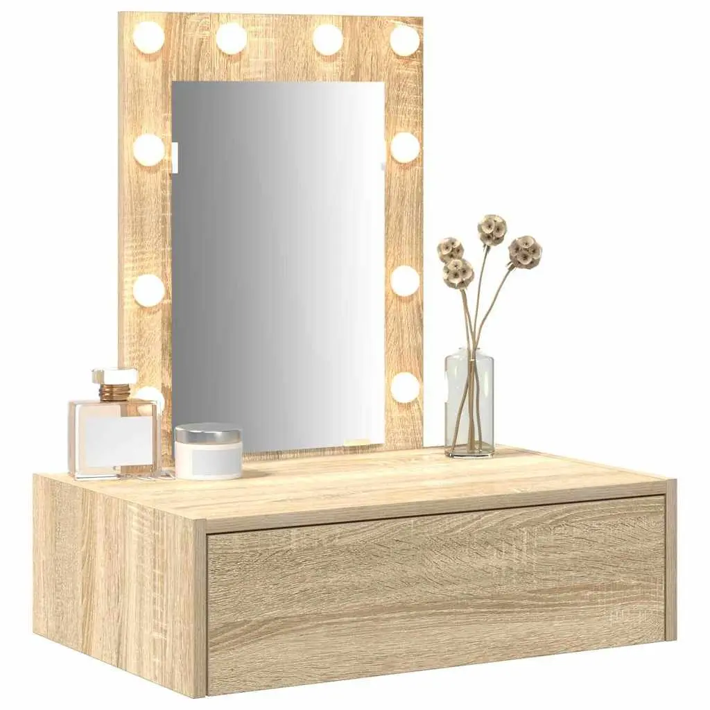 Dressing Table Bedroom Vanity Unit Brown Engineered Wood Modern Furniture